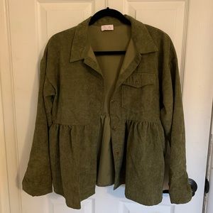 Pink Lily - Olive peplum shacket